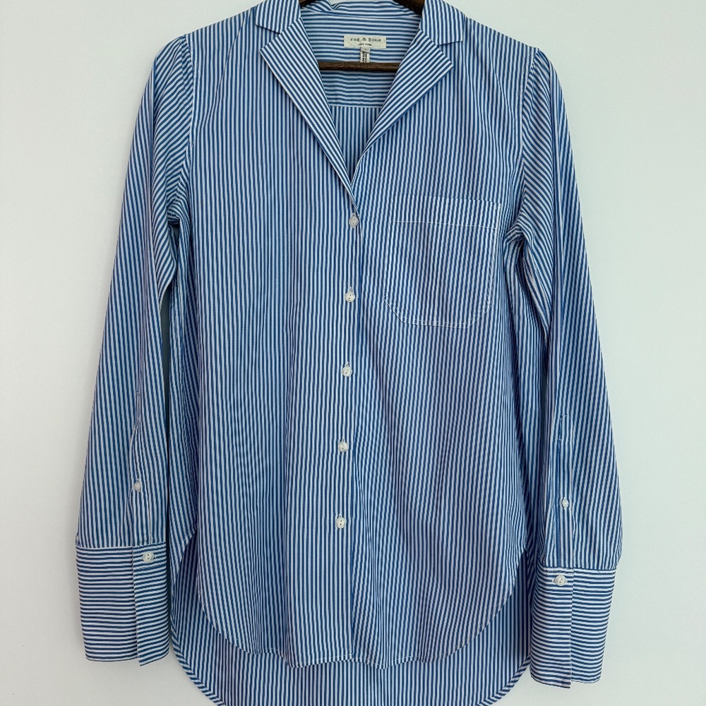 ***CLOSET SALE*** Rag & Bone Blue Stripe Poplin Shirt